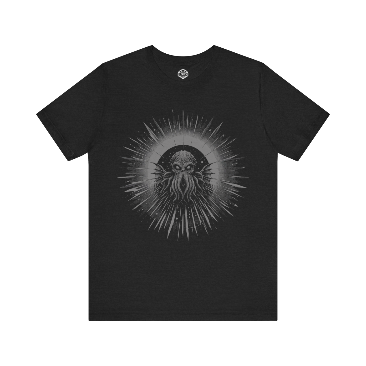 T-Shirt with graphic of Cthulhu with a cosmic background